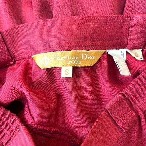 Christian Dior Sport Skirt Womens Small Red Scarlet Midi Wide Leg Culotte Shorts - Picture 13 of 15